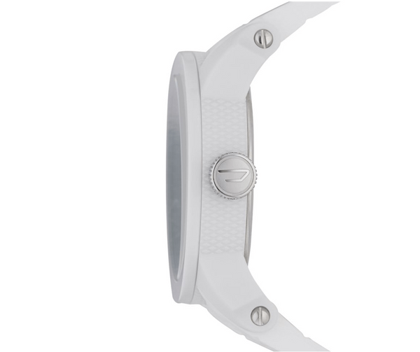 Diesel Double Down Quartz White Dial Silicone Watch (DZ1436)