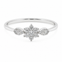 9ct white gold diamond flower cluster engagement ring with round brilliant diamonds in floral setting, Cassim & Co. Johannesburg