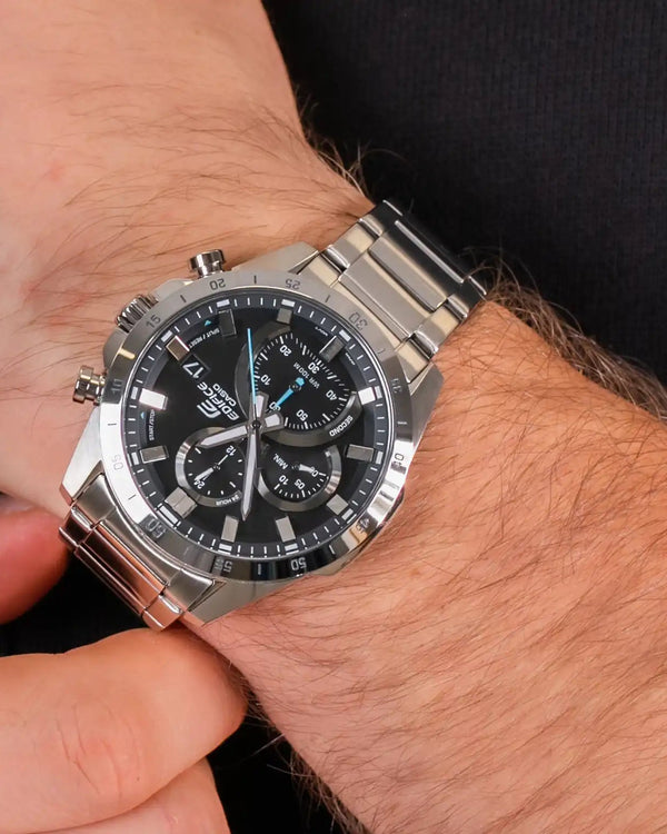 Casio Edifice Chronograph Quartz Black Dial Stainless Steel Watch (EFR-571D-1AVUDF)