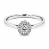 18ct white gold round diamond halo engagement ring with polished band by Cassim and Co Johannesburg