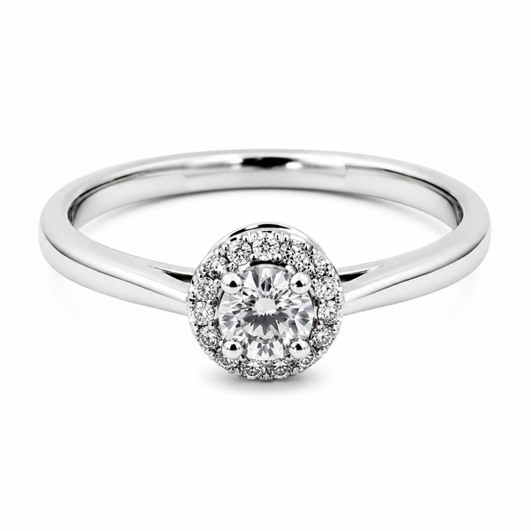 18k White Gold Solitaire Diamond Engagement Ring 1102021