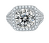 5ct Round Halo Moissanite Ring – M17G - Cassim & Co South Africa