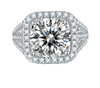 5ct Round Halo Moissanite Ring – M17G - Cassim & Co South Africa
