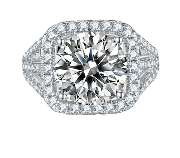 5ct Round Halo Moissanite Ring – M17G