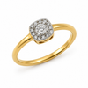 9ct Yellow Gold Cushion Engagement Diamond Ring 1102069