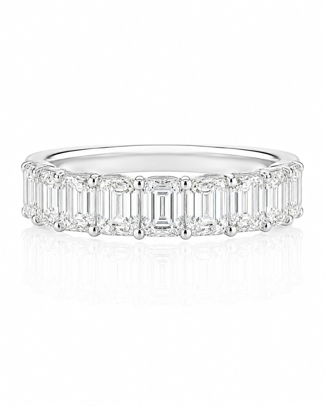 9ct White Gold 2.04ct Emerald Cut Lab Grown Diamond Eternity Ring (LR20)