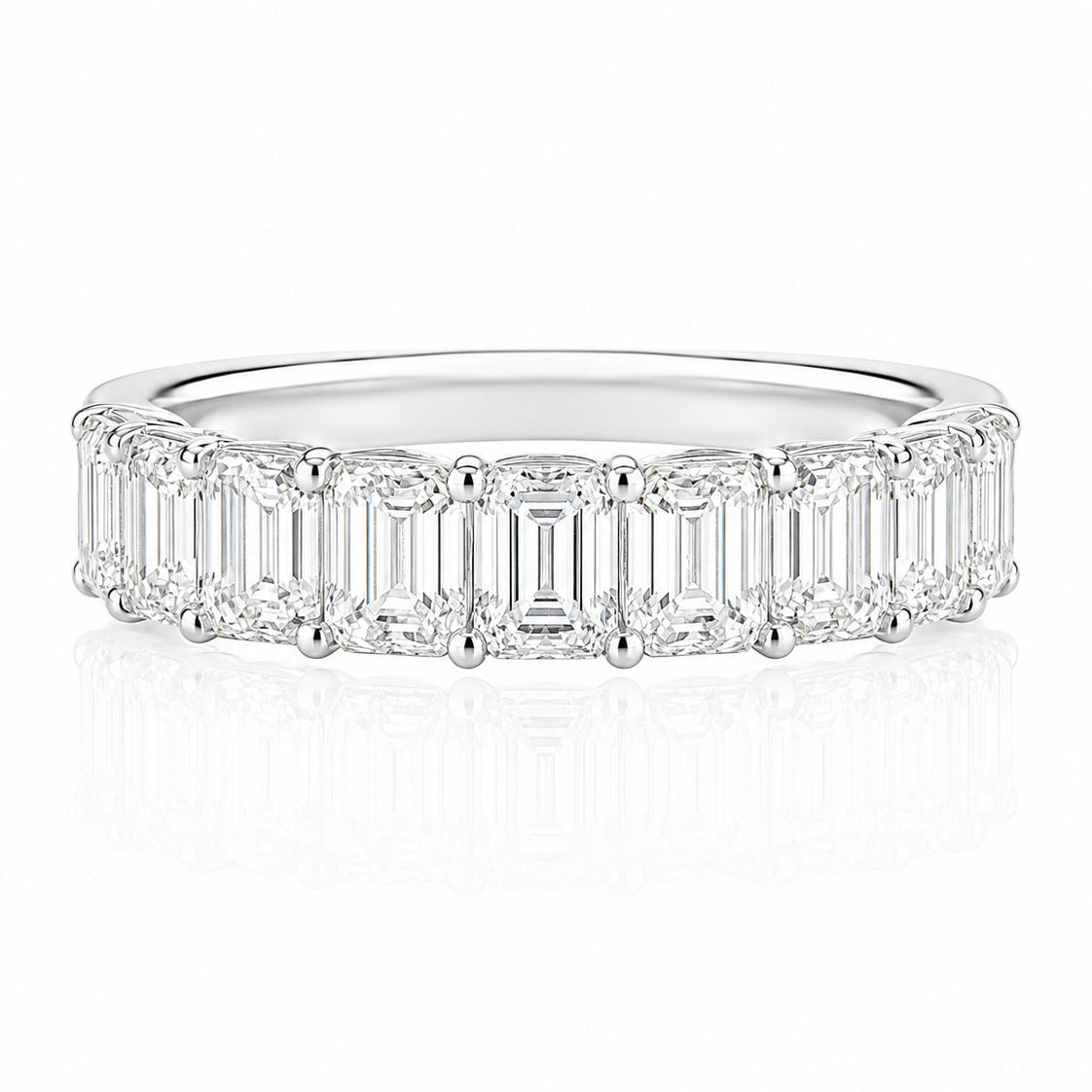 9ct White Gold 2.04ct Emerald Cut Lab Grown Diamond Eternity Ring (LR20)