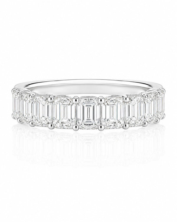 9ct White Gold 2.04ct Emerald Cut Lab Grown Diamond Eternity Ring (LR20)