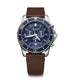 Victorinox Swiss Army Maverick Chronograph 241865 blue dial stainless steel case brown leather strap watch