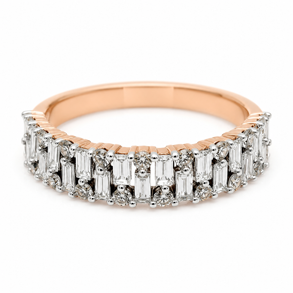 9ct Rose Gold Baguette Diamond Band 1102062