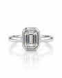 9ct white gold bezel solitaire ring with a 1.00ct emerald cut lab-grown diamond