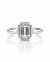 9ct white gold bezel solitaire ring with a 1.00ct emerald cut lab-grown diamond