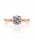 9ct rose gold solitaire ring with 1.05ct round lab-grown diamond in four-claw head