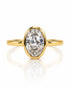 9ct yellow gold engagement ring with bezel-set 1.05ct oval lab-grown diamond and slim polished band
