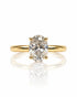 9ct yellow gold hidden halo ring with 1.51ct oval lab-grown diamond in four claws