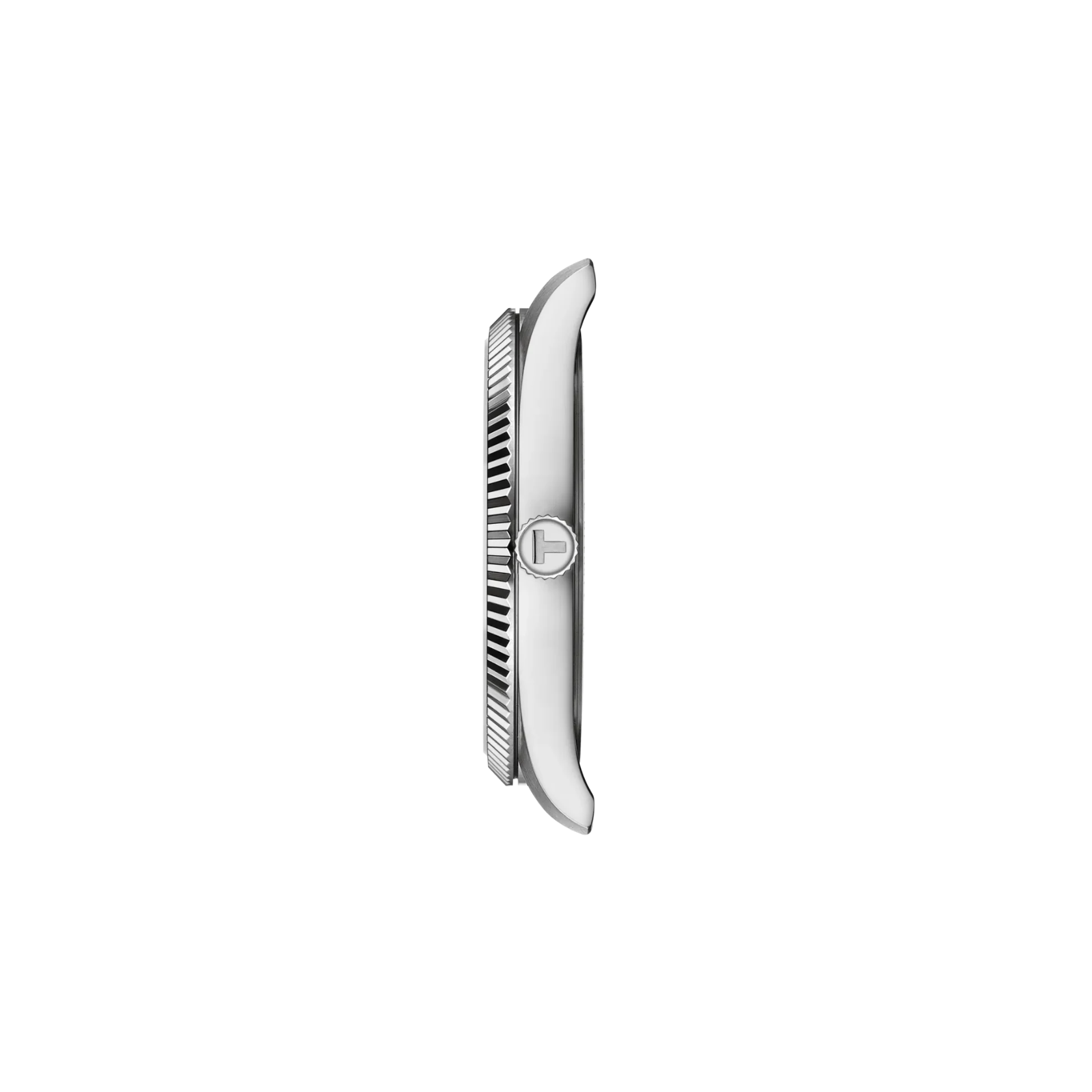 Tissot Ballade stainless steel case with fluted bezel and sapphire crystal
