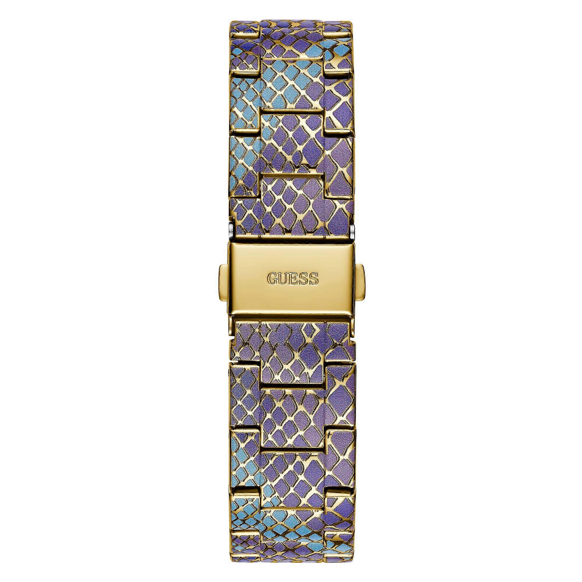 Guess Serpentina Chronograph Blue Purple Gold Tone Multi-Function Watch (GW0752L1)