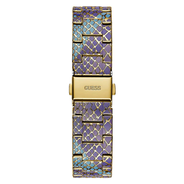 Guess Serpentina Chronograph Blue Purple Gold Tone Multi-Function Watch (GW0752L1)