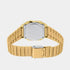 Gold-tone stainless steel bracelet of the Casio A700WEVG laid flat