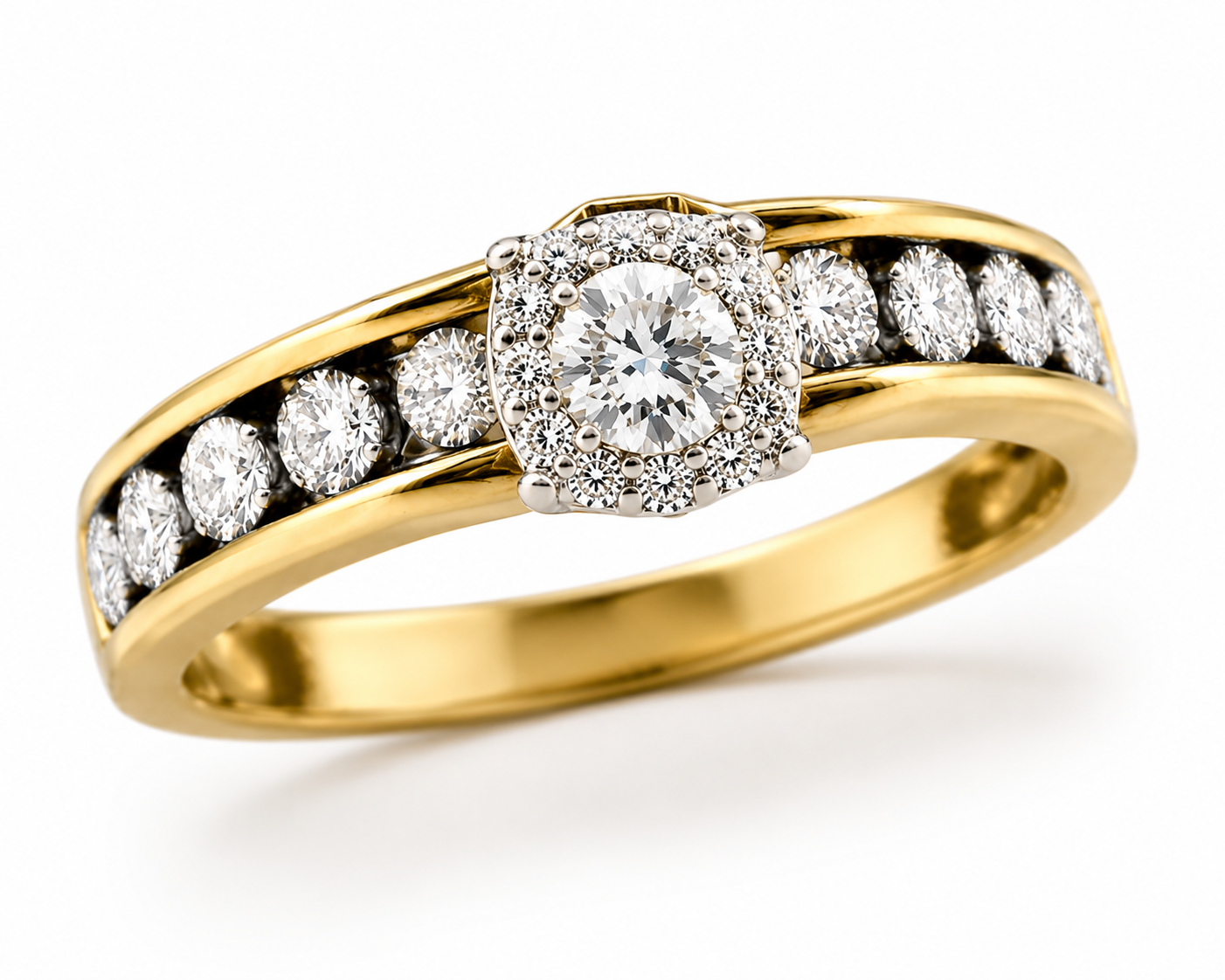 9ct Yellow Gold Blazing Diamond Ring 1102093