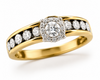 9ct Yellow Gold Blazing Diamond Ring 1102093