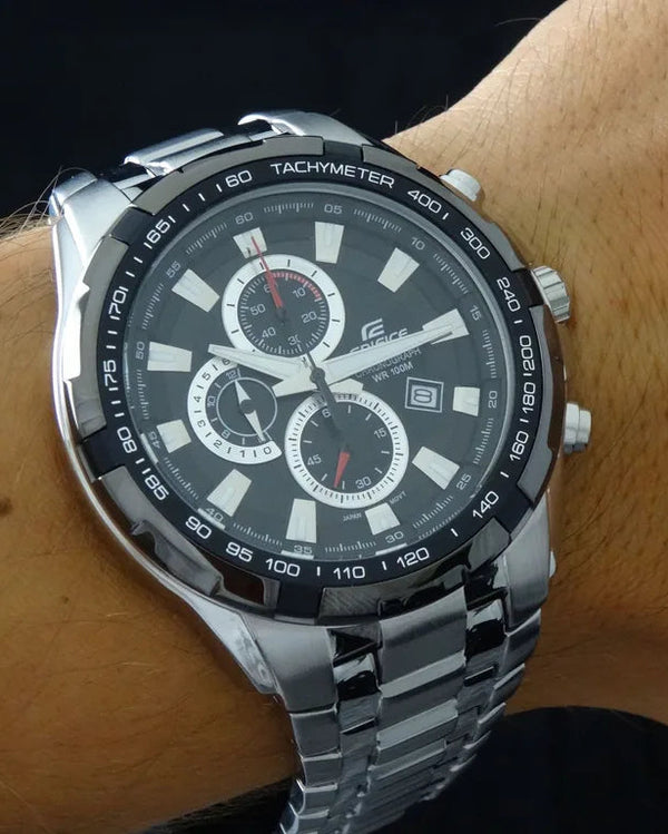 Casio Edifice EF-539D Quartz Chronograph Black Dial Stainless Steel Watch (EF-539D-1AVUDF)
