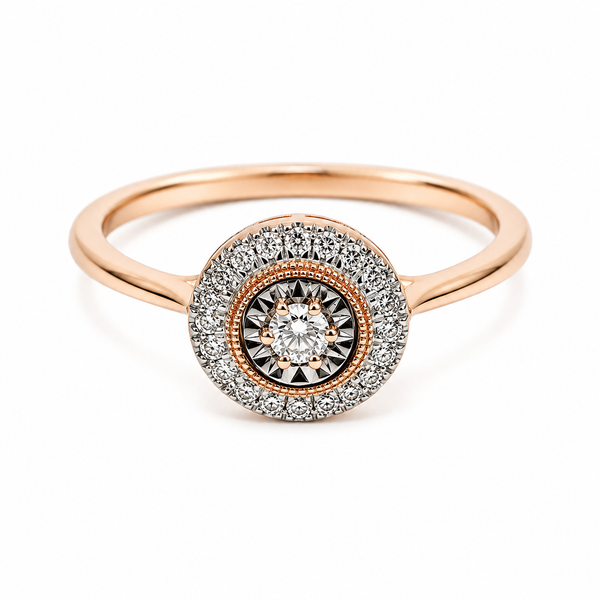 9ct Rose Gold Diamond Cluster Engagement Ring 1102266