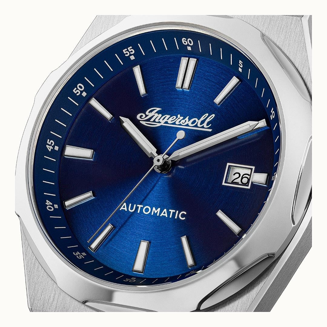 Ingersoll The Rider Automatic Blue Dial Stainless Steel Polyurethane Strap Watch (I16802) - Cassim & Co South Africa