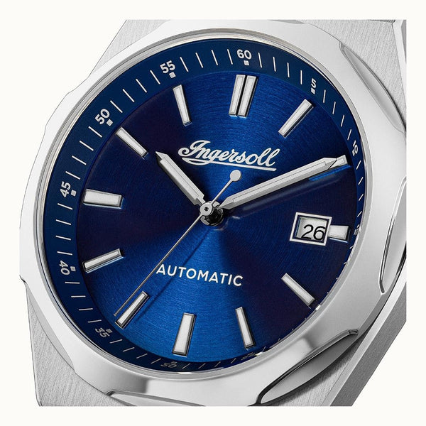 Ingersoll The Rider Automatic Blue Dial Stainless Steel Polyurethane Strap Watch (I16802) - Cassim & Co South Africa