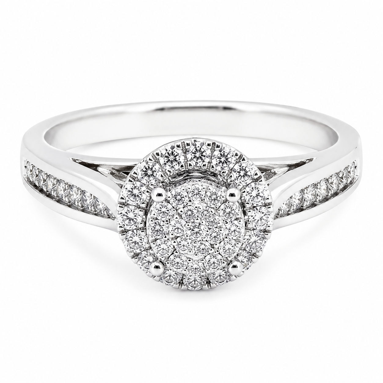 9ct White Gold Brilliant Cut Diamond Ring 1101962
