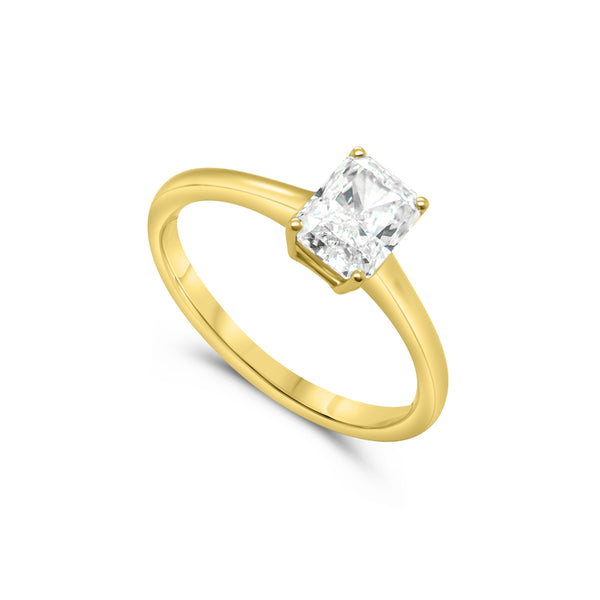 9ct Yellow Gold 1ct Emerald Lab Grown Diamond Ring