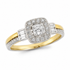 9ct Two Tone Cushion Cut Diamond Ring 1102203 - Cassim & Co South Africa