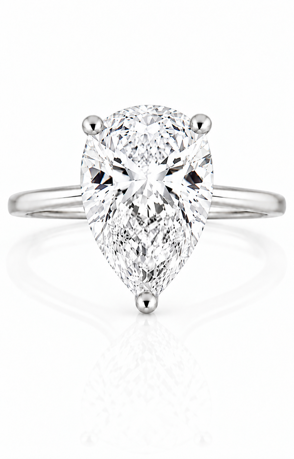 9ct White Gold 2ct Pear Shape Lab Grown Diamond Ring