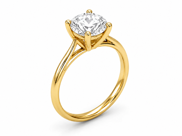 9ct Yellow Gold 2.00ct Round Lab Grown Diamond Solitaire Engagement Ring (LR40)