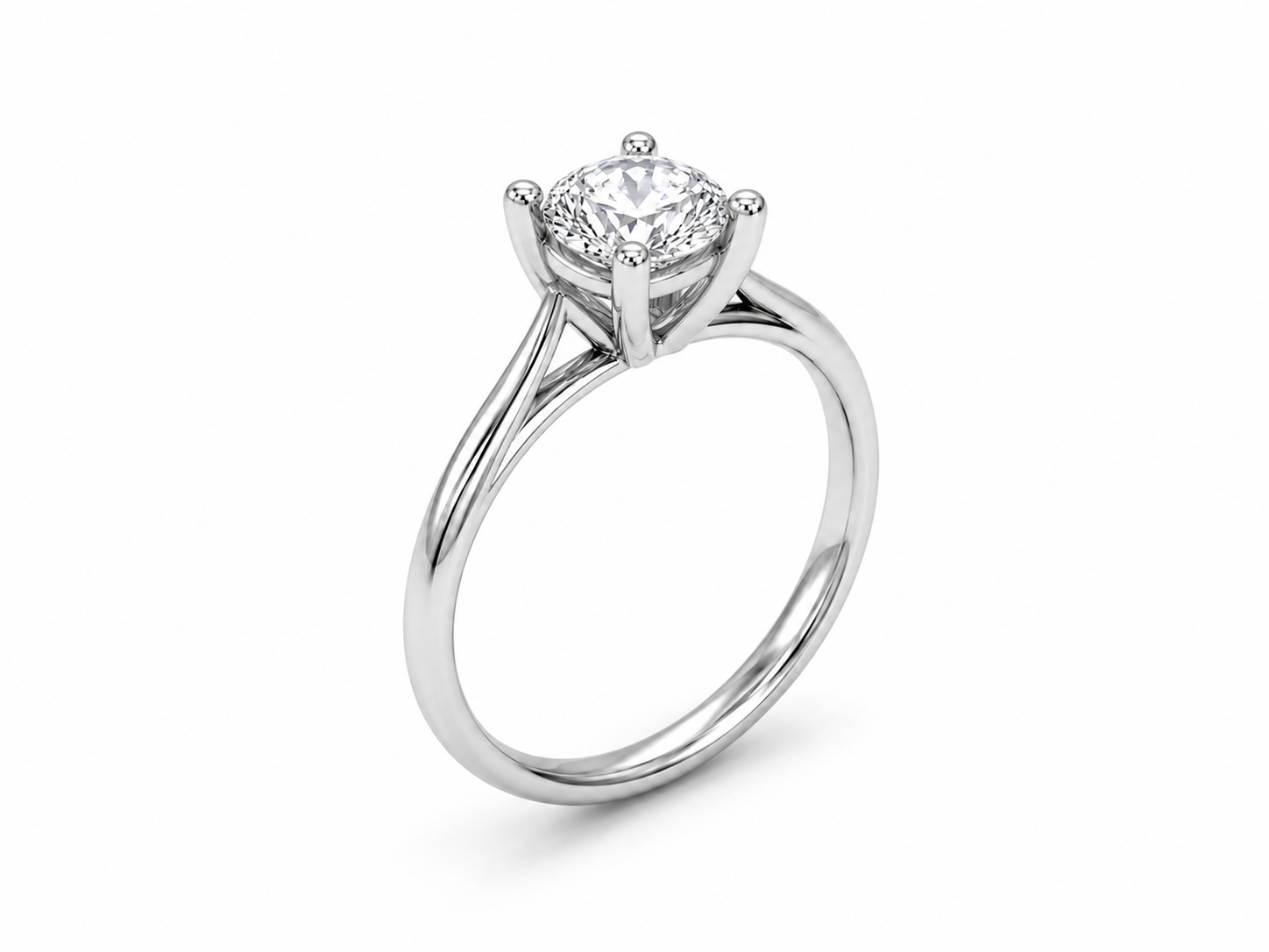9ct White Gold 1.00ct Round Lab Grown Diamond Solitaire Engagement Ring (LR3)