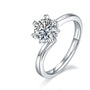 Sterling silver 1ct round moissanite engagement ring with 6 claw solitaire setting from Cassim & Co Johannesburg