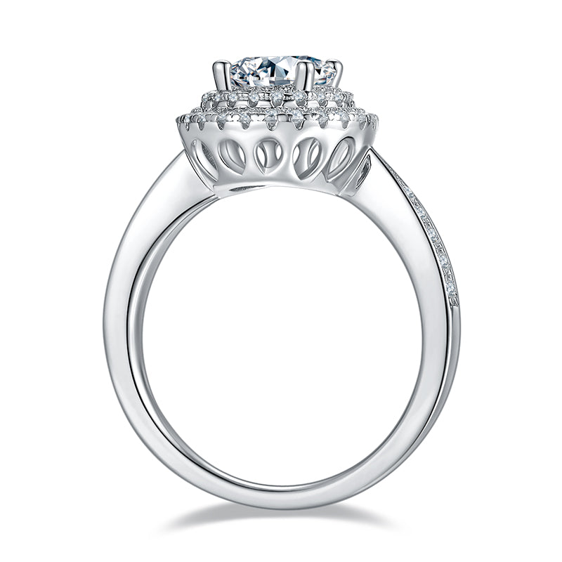 1ct Round Pave Moissanite Ring