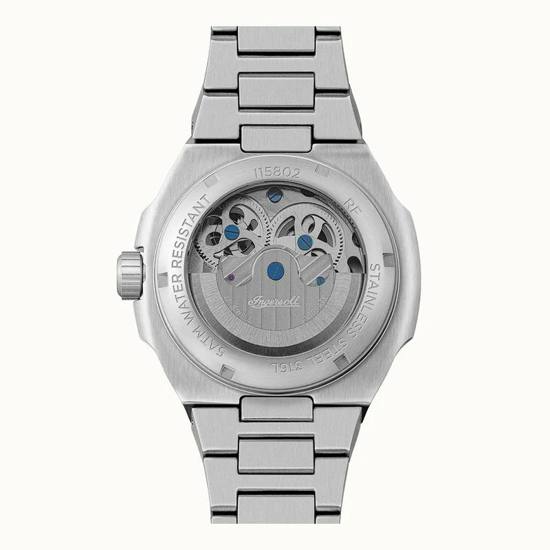 Ingersoll The Spirit Automatic Skeleton Dial Moon Phase Stainless Steel Watch (I15802) - Cassim & Co South Africa