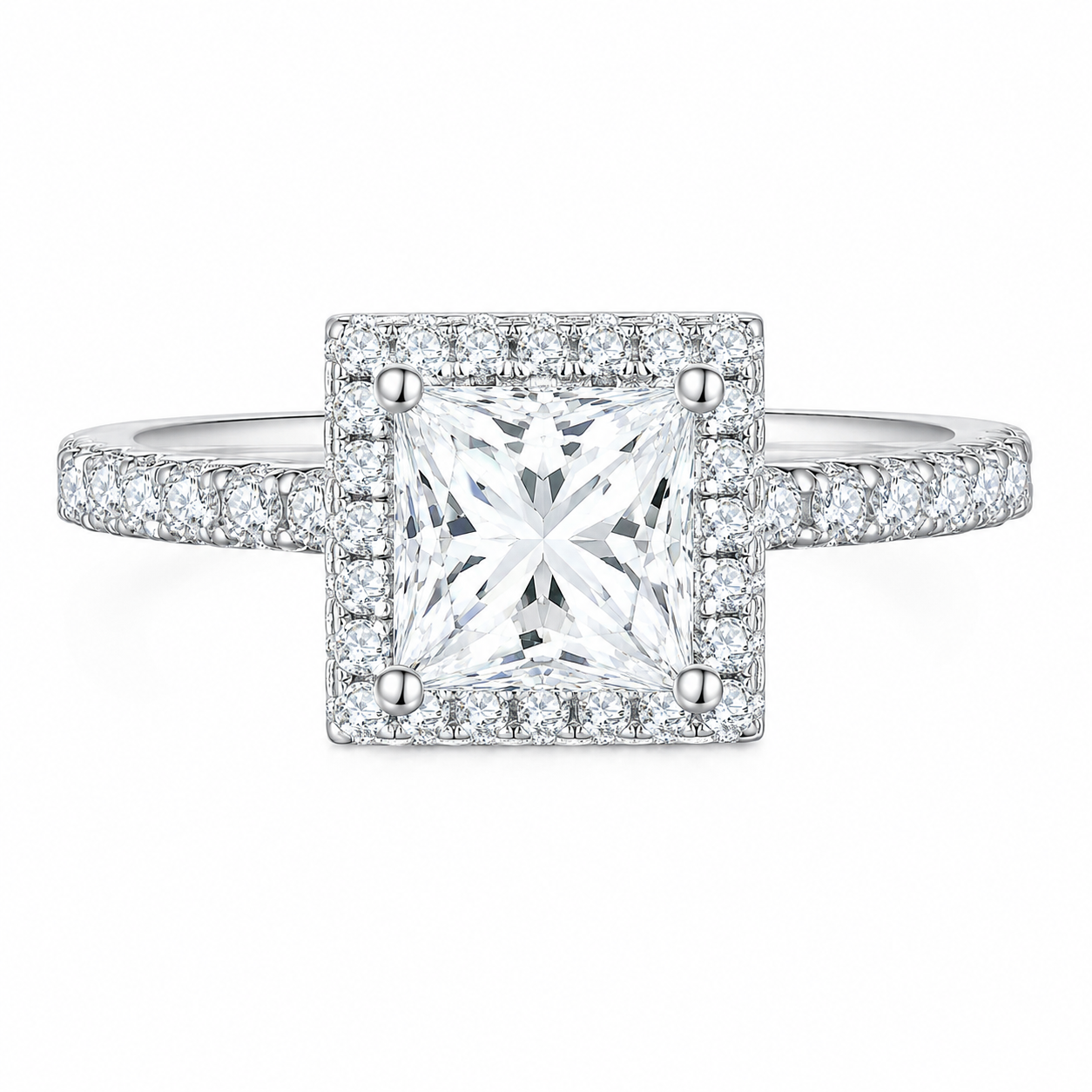 2ct Princess Cut Moissanite Ring - MO84