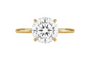 9ct yellow gold solitaire ring with 2.00ct round lab-grown diamond in four ball-tipped claws