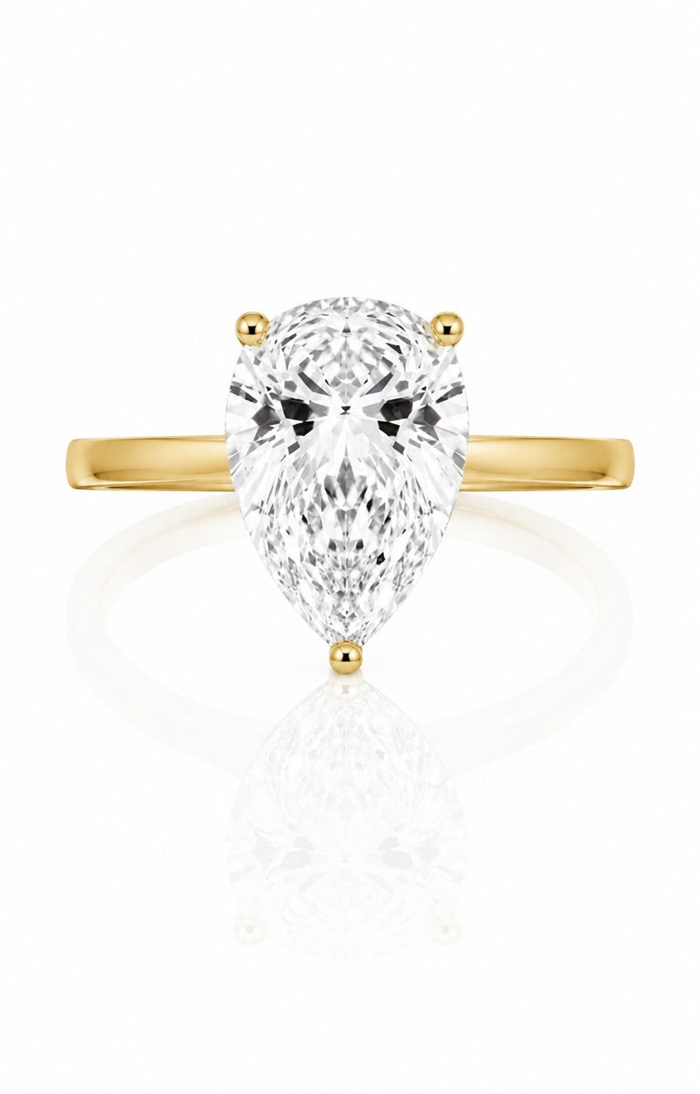 9ct Yellow Gold 2.00ct Pear Shape Lab Grown Diamond Solitaire Engagement Ring (LR29)