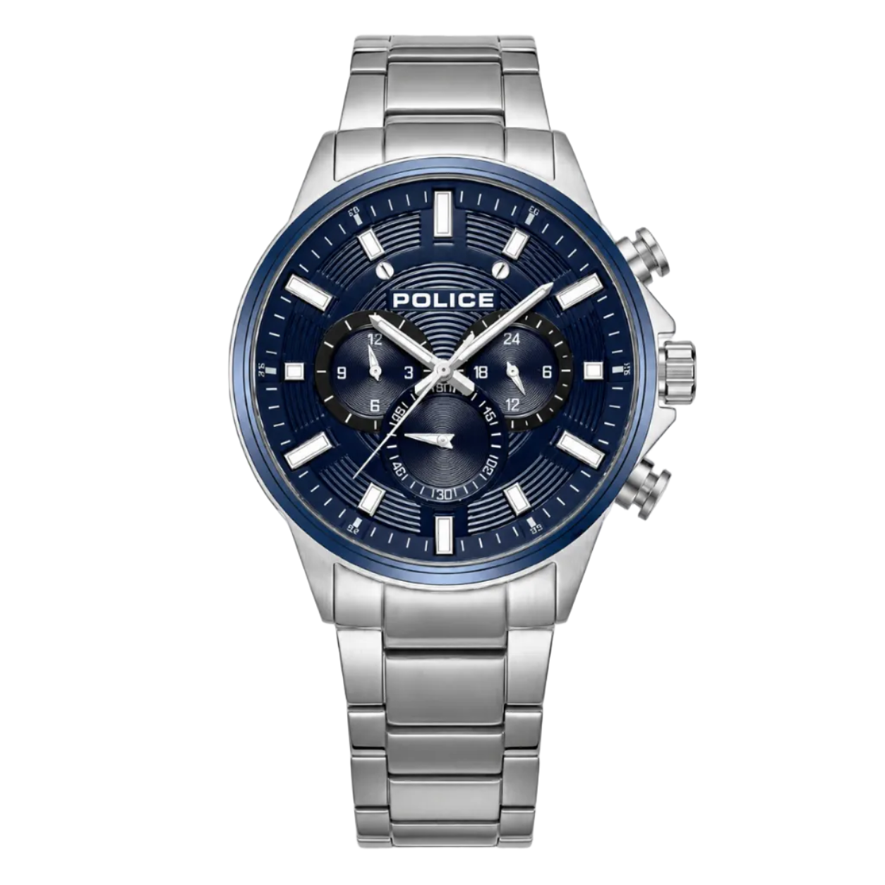 Police Kismet Quartz Multifunction Blue Dial Stainless Steel Watch (PEWJK2195140)