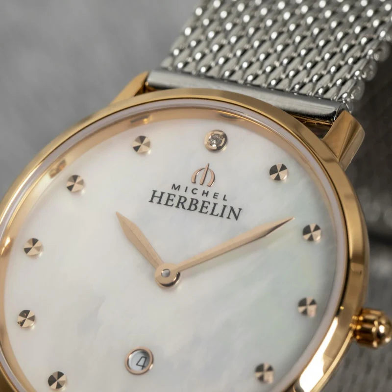Michel Herbelin City 16915/PR59B — 30.5mm MOP Mesh Rose-Gold