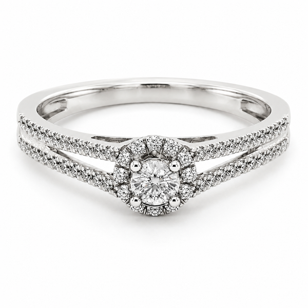 9ct White Gold Round Solitaire Diamond ring 1102052
