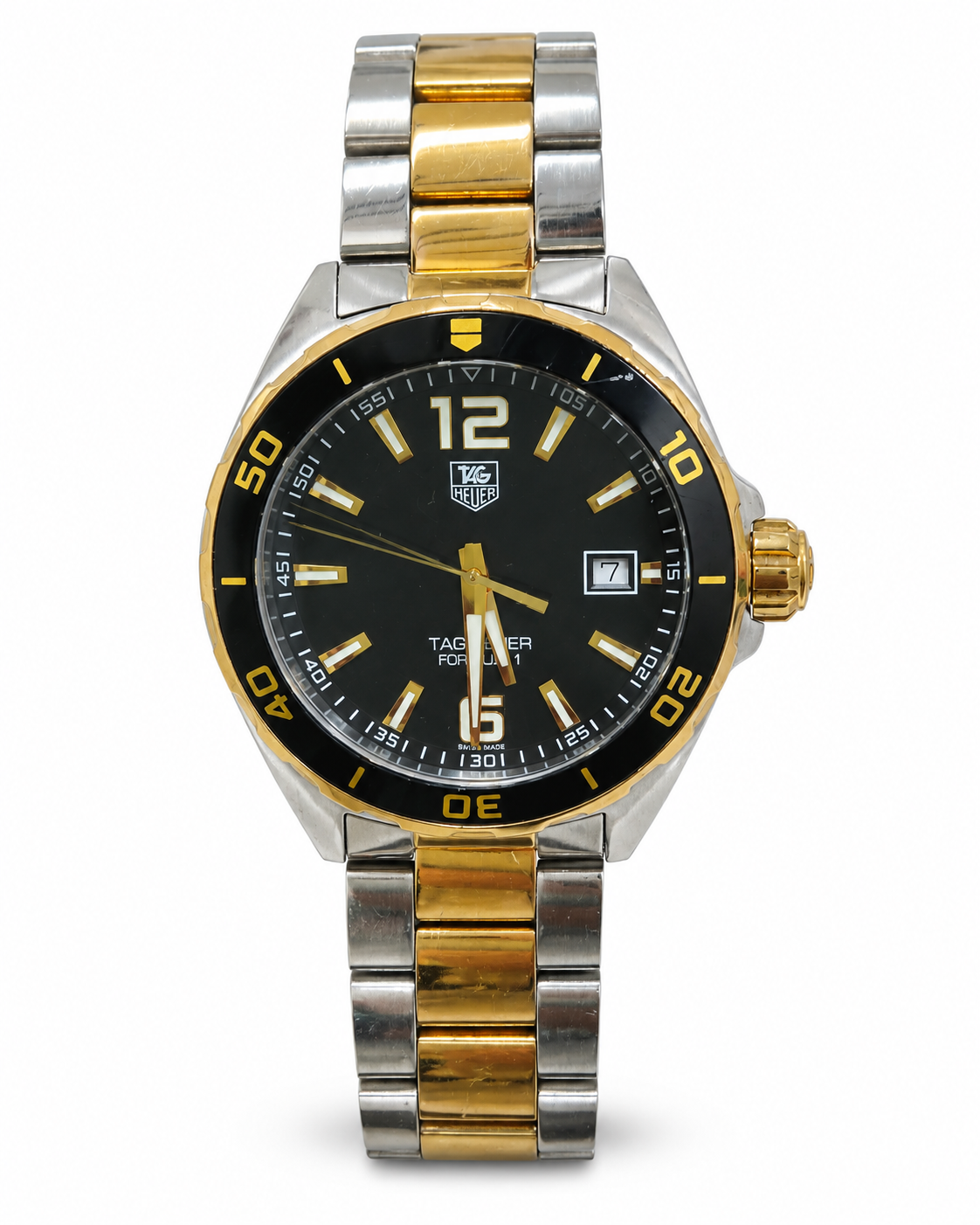 Pre-Owned TAG Heuer Formula 1 Quartz Black Dial Two-Tone Stainless Steel Watch (WAZ1121)