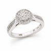 9ct White Cluster Halo Diamond Engagement Ring 1101944