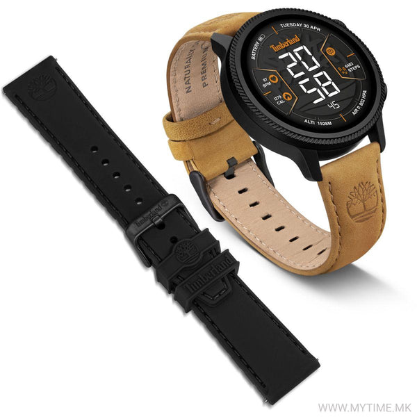 Timberland Black and Tan Leather Smart Watch Set TDIGB0064503-SET