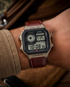 Casio AE-1200WHL-5AVDF World Time Digital Quartz Brown Leather Strap Watch (Casio Royale)
