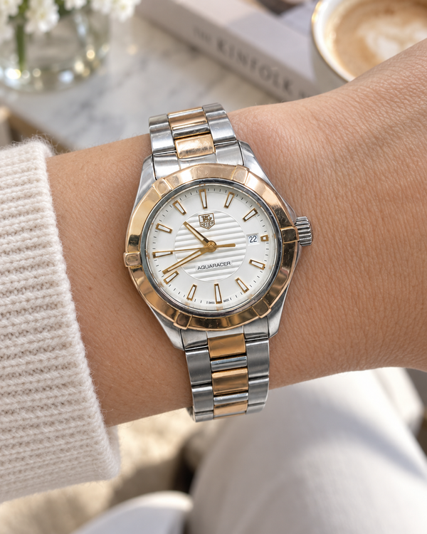 TAG Heuer Aquaracer Quartz Silver Dial Two-Tone Ladies Watch (WAP1450.BD0837)
