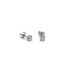 9ct white gold lab grown diamond stud earrings with four-claw settings and butterfly backs, 0.26 carat total weight